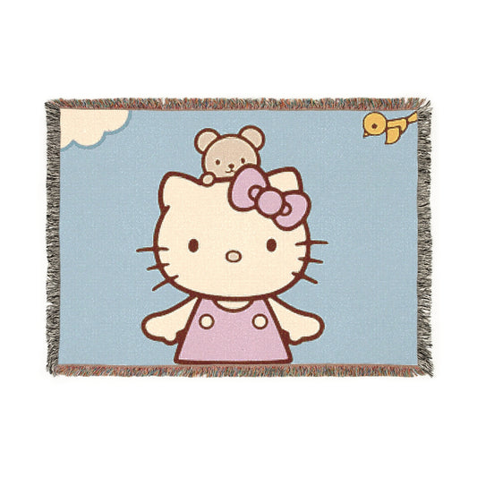 Cute HelloKitty Woven Blanket